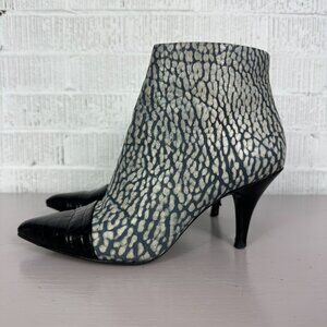3.1 Phillip Lim Women's Maggie Leather Ankle Boots Booties Black Gray Size 36/6